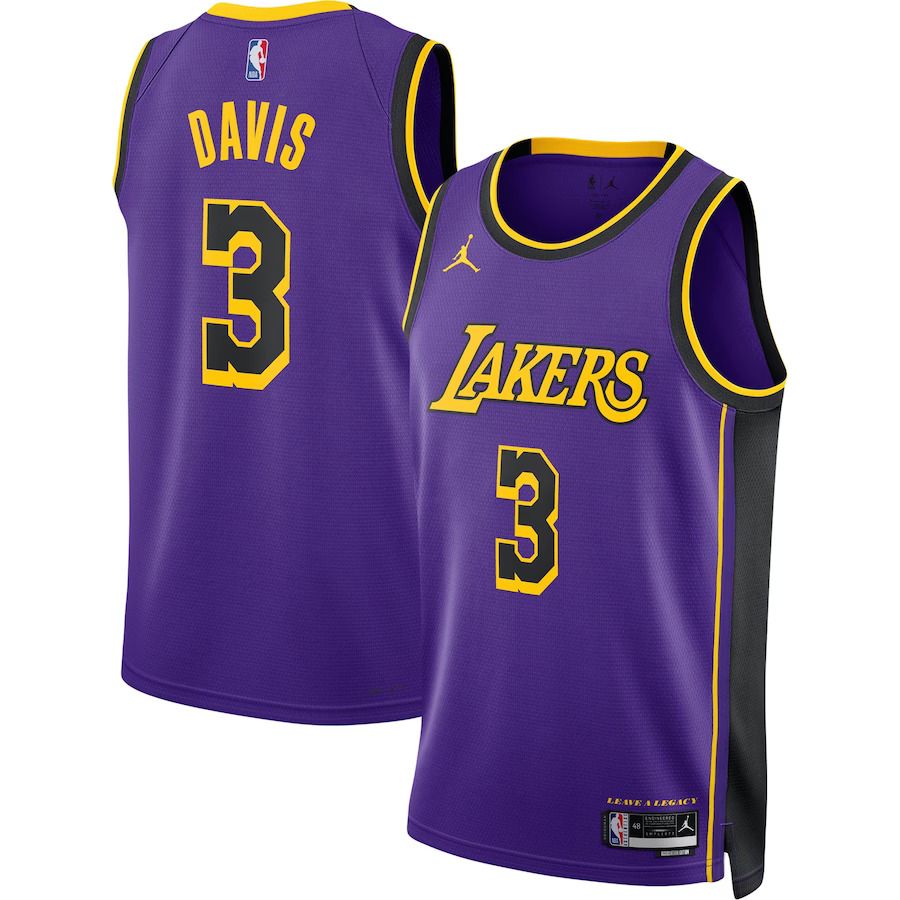 Men Los Angeles Lakers 3 Anthony Davis Jordan Brand Purple 2022-23 Statement Edition Swingman NBA Jersey